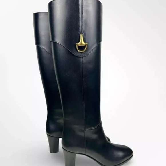 New in Box Black Gucci knee high boots 36.5. - Picture 1 of 7